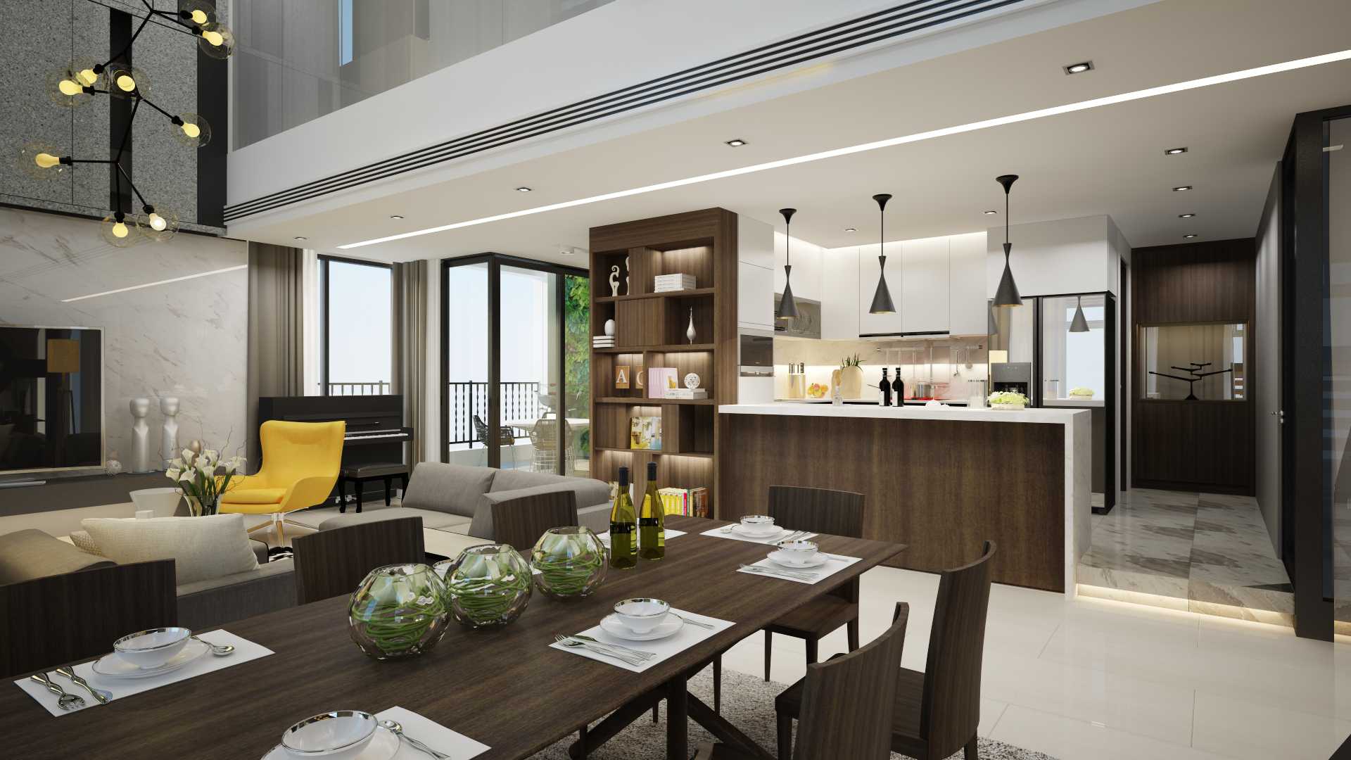 Không gian nội thất sử dụng bề mặt Laminate